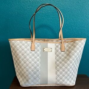 Kate Spade NY Margarita Tote Bag Gray & White Logo